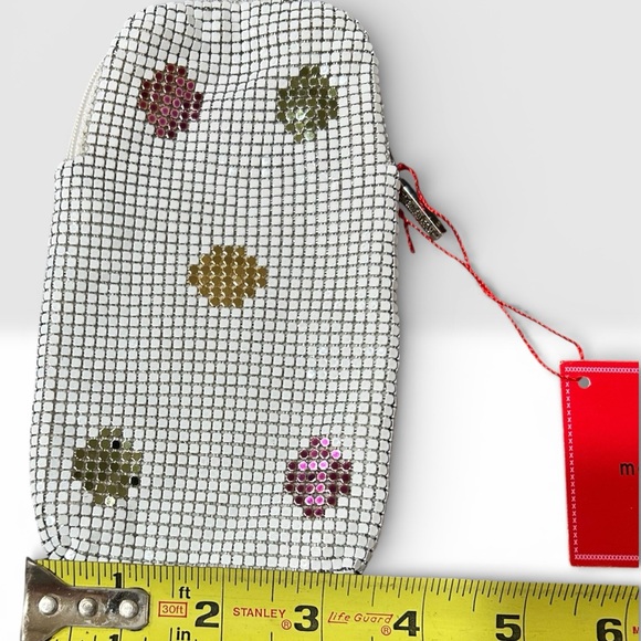 Malini M. Vintage White Metal Mesh Polka Dot Shoulder Bag w Matching glass case - Picture 16 of 16